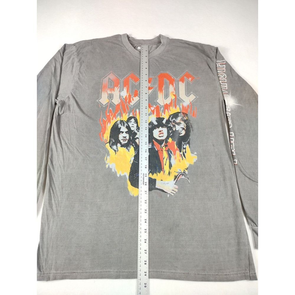 AC/DC T Shirt Mens XL Gray Highway To Hell Rockabilly Grunge Rockandroll  Rocker - Picture 7 of 10